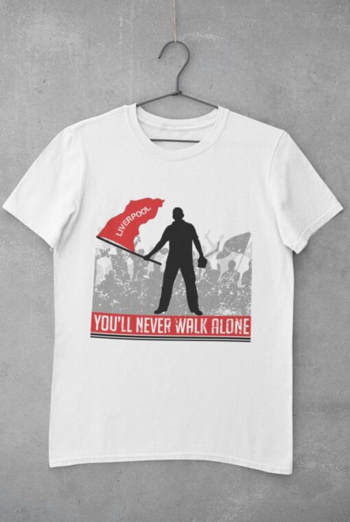 Tričko Liverpool YNWA s vlajkou biele