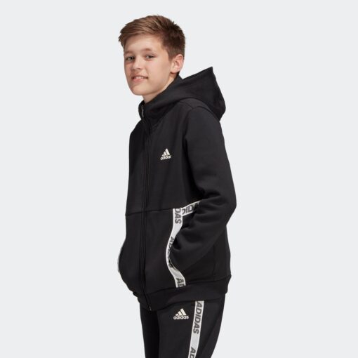 Adidas detská mikina čierna s bielymi pásmi