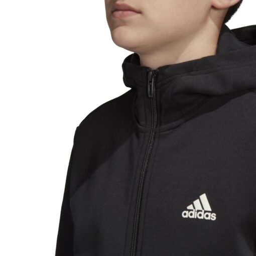 Adidas detská mikina čierna s bielymi pásmi