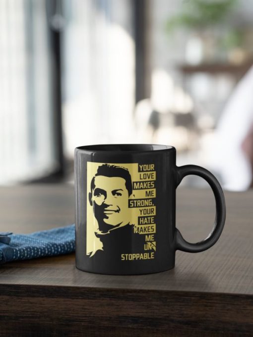 Hrnček Ronaldo s mottom čierny