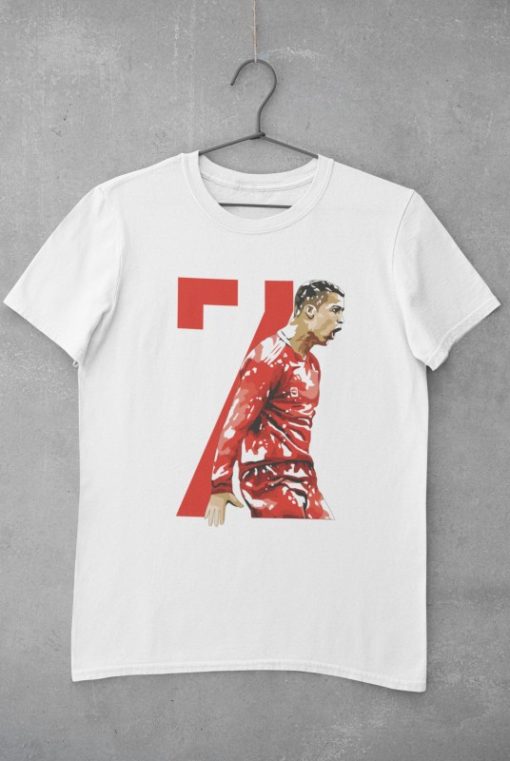 Tričko Ronaldo 7 čierne, červené a biele - Image 5