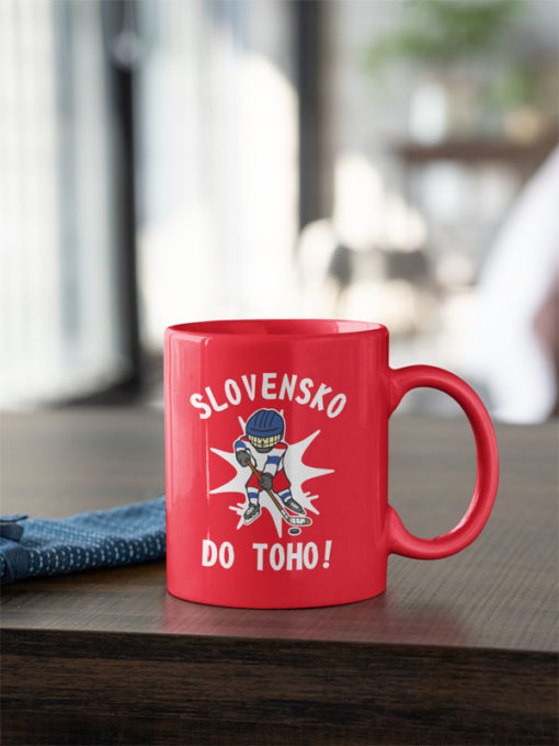 Hokejový hrnček SLOVENSKO DO TOHO červený