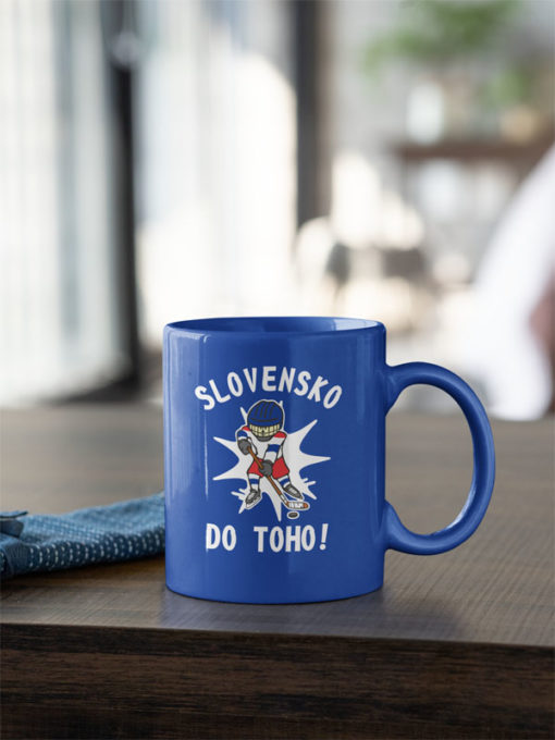 Hokejový hrnček SLOVENSKO DO TOHO modrý