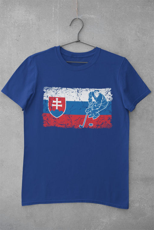Tričko HOKEJOVÁ VLAJKA SLOVENSKO modré