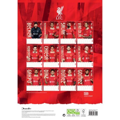 Kalendár Liverpool 2025-zoznam